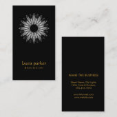 ブラックロータスフラワーロゴヒーリングヨガホリスティック 名刺 (正面/裏面)