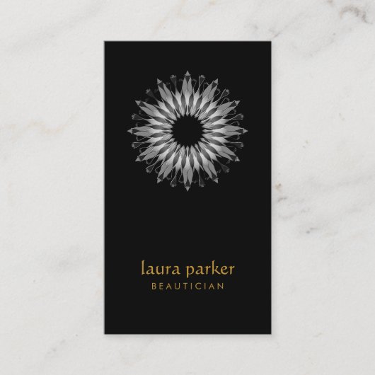 ブラックロータスフラワーロゴヒーリングヨガホリスティック 名刺 (正面)