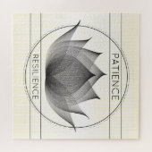 ブラックロータス忍耐力とレジリエンスのシンボルフローラ ジグソーパズル (横)