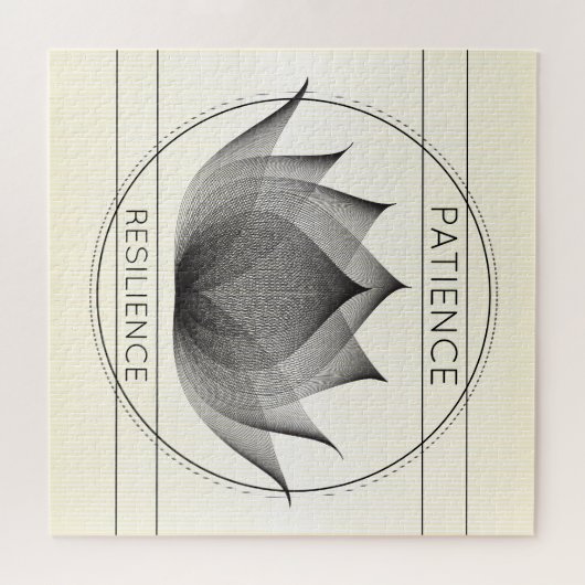 ブラックロータス忍耐力とレジリエンスのシンボルフローラ ジグソーパズル (横)