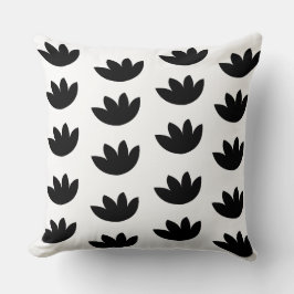 ブラックロータス花 クッション