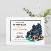 ブラックローラースケートオレンジグローバースデーパーティー 招待状 (スタンド正面)