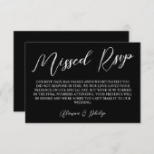 ブラックローレルモノグラム 丁寧な出欠返信遅延カード 出欠カード (正面/裏面)