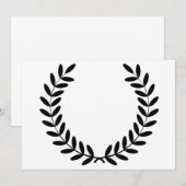 ブラックローレルリース ギリシャオリーブブランチ 招待状 (正面/裏面)