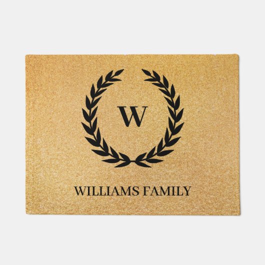 ブラックローレルリース ドアマット (正面)