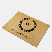 ブラックローレルリース ドアマット (アングル)