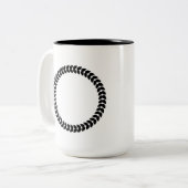 ブラックローレル離れリース ツートーンマグカップ (正面左)