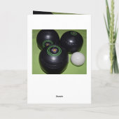 ブラックローンボウル、誕生日カード カード (裏面)