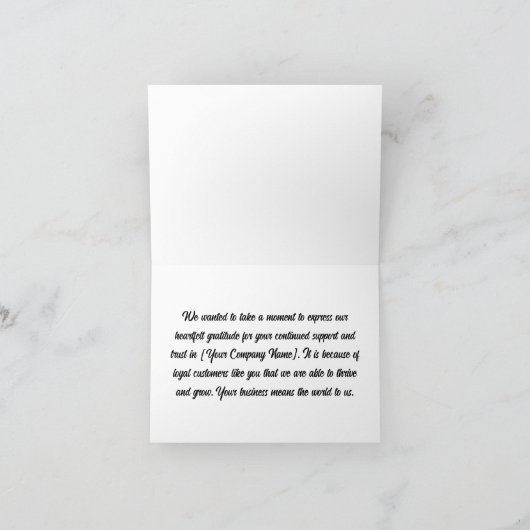 ブラックロ企業のゴ会社の顧客ビジネス サンキューカード (内部)