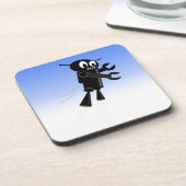 ブラックロ飛んでいるボットの青空の背景 コースター (左側)