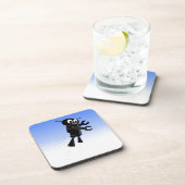 ブラックロ飛んでいるボットの青空の背景 コースター (右側)