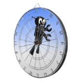 ブラックロ飛んでいるボットの青空の背景 ダーツボード (正面右)