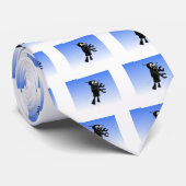 ブラックロ飛んでいるボットの青空の背景 ネクタイ (ロール)