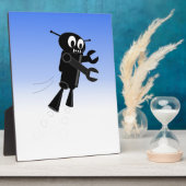 ブラックロ飛んでいるボットの青空の背景 フォトプラーク (側面)