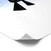 ブラックロ飛んでいるボットの青空の背景 ポスター (角)