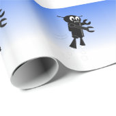 ブラックロ飛んでいるボットの青空の背景 ラッピングペーパー (ロールコーナー)