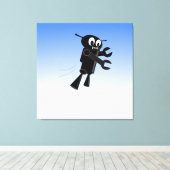 ブラックロ飛んでいるボット キャンバスプリント (インサイチュ (ウッドフロア))