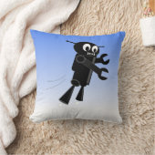 ブラックロ飛んでいるボット クッション (ブランケット)