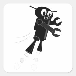 ブラックロ飛んでいるボット スクエアシール