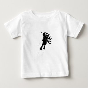 ブラックロ飛んでいるボット ベビーTシャツ
