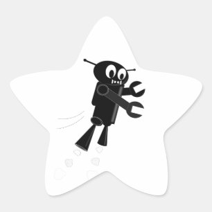 ブラックロ飛んでいるボット 星シール