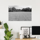 ブラックワイア・フィールド、ビュート・パーク、カーディフ。(B&W) ポスター (ホームオフィス)