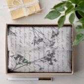 ブラックワイルドフラワーエレガントシルエット古いスクリプト 薄葉紙 (ギフト)