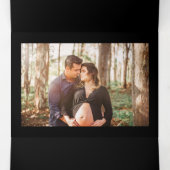 ブラックワイルドフラワーエレガントベビーシャワースイート 三つ折り招待状 (内部中)