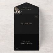 ブラックワイルドフラワーガーデン秋ボ結婚タニカル オールインワン招待状 (外側)