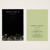 ブラックワイルドフラワーメドウのキーチェーン表示カード (正面&裏面)