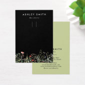 ブラックワイルドフラワーメドウのキーチェーン表示カード (デスク)