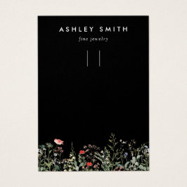 ブラックワイルドフラワーメドウのキーチェーン表示カード