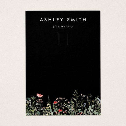 ブラックワイルドフラワーメドウのキーチェーン表示カード (正面)