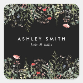 ブラックワイルドフラワーメドウ スクエアシール