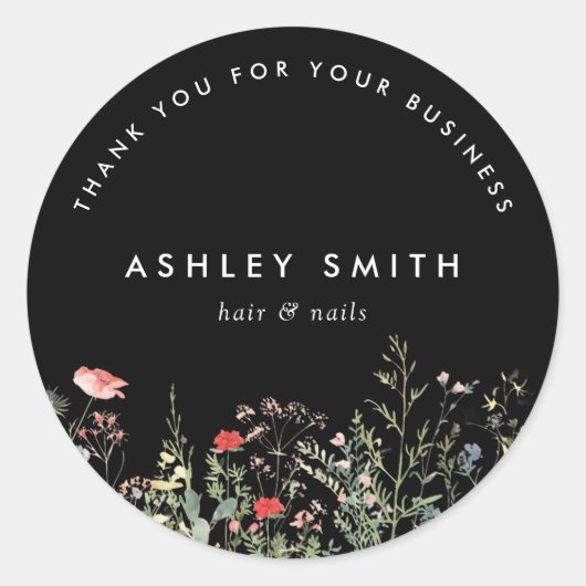 ブラックワイルドフラワーメドウ ラウンドシール (正面)