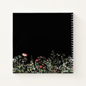 ブラックワイルドフラワーメモリアルサービスゲストブック ノートブック (裏面)