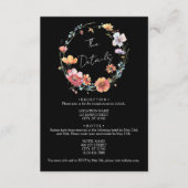 ブラックワイルドフラワーリースサマー結婚ズ詳細 エンクロージャーカード (正面)