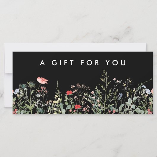 ブラックワイルドフラワー牧草地ギフト券 (正面)