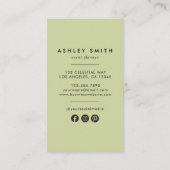 ブラックワイルドフラワー牧草地ソーシャルメディア 名刺 (裏面)