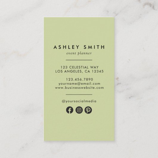 ブラックワイルドフラワー牧草地ソーシャルメディア 名刺 (裏面)