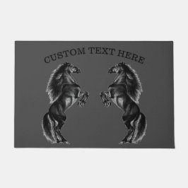ブラックワイルドホースのカスタム文字 ドアマット