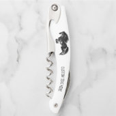 ブラックワイルドホースコルクカスタムスクリュー文字 ソムリエナイフ (正面)