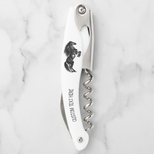 ブラックワイルドホースコルクカスタムスクリュー文字 ソムリエナイフ (裏面)