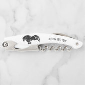 ブラックワイルドホースコルクカスタムスクリュー文字 ソムリエナイフ (正面)