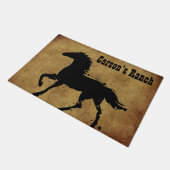 ブラックワイルドホースシルエットカスタム、 ドアマット (アングル)