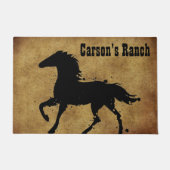 ブラックワイルドホースシルエットカスタム、 ドアマット (正面)