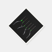 ブラックワインボトル標準カクテルペーパーナプキン スタンダードカクテルナプキン (角)