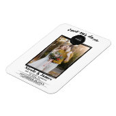 ブラックワックスシール写真ウェディング日付を保存 マグネット (左側)