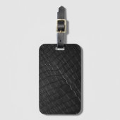 ブラックワニ革プリント ラゲッジタグ (正面縦)