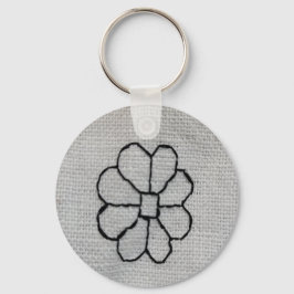 ブラックワーク刺繍キーチェーン キーホルダー